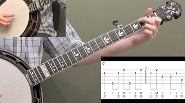 Down The Neck Rolling Backup (Key Of C) Intermediate Banjo