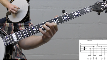 Up-The-Neck Scruggs Backup Lick #2 Intermediate Banjo