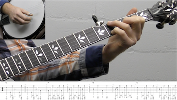 Down The Neck Rolling Backup (Key Of C) Beginner Banjo